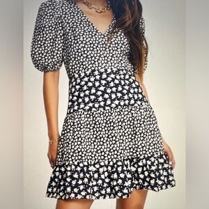 EUC French Connection Navy and White Floral Dress Size 8